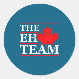 Sticker Rond Équipe drôle Canada Eh Carte de comédie canadienne