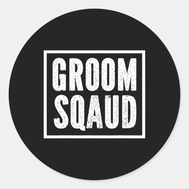 Sticker Rond Équipe du marié Crew Fête Équipe Marié 1  (Devant)