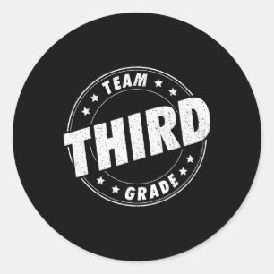 Sticker Rond Équipe Enseignant Élève Troisième Année Rentrée Sc