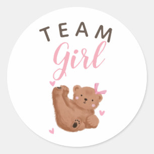 Sticker Rond Équipe Fille Genre Reveillez Parti Voter Ours