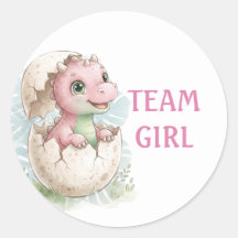 Équipe Fille Révélation Du Sexe Du Bébé Dinosaure