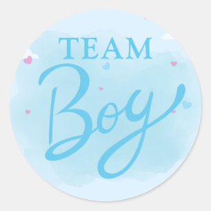 Sticker Rond Équipe garçon aquarcolor rose sexe révéler