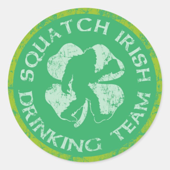 Sticker Rond Équipe irlandaise de boisson de la St Patrick's Da (Devant)
