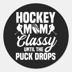 Sticker Rond Équipe Joueuse de hockey Mère Sport Jour des Mères