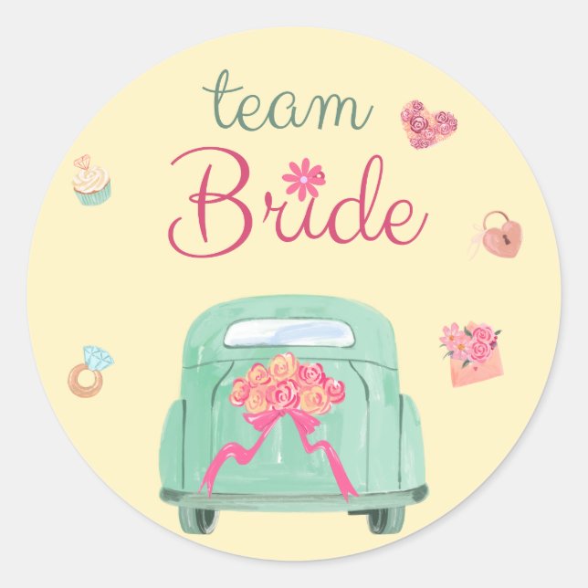Sticker Rond Équipe Mariée (Devant)