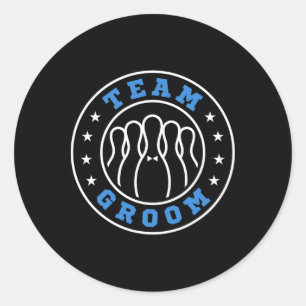 Sticker Rond Équipe Mariée Équipe Mari Bowling Enterrement de V
