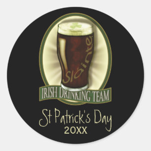 Sticker Rond Équipe potable irlandaise personnalisée