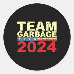 Sticker Rond Équipe poubelle pour les élections de Trump Votez