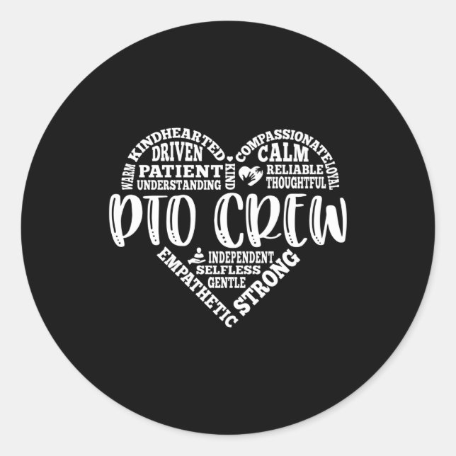 Sticker Rond Equipe PTO, organisation d'enseignants parents (Devant)
