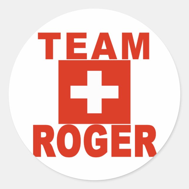 Sticker Rond Équipe Roger avec drapeau suisse (Devant)
