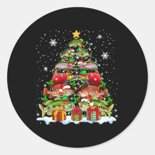 Sticker Rond Équipe Santa Saumon Byss Groupeur Poissons Collect