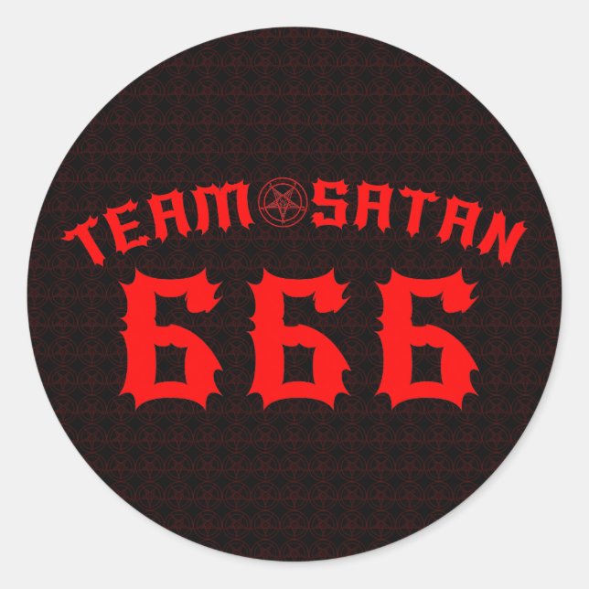 Sticker Rond Équipe Satan 666 (Devant)