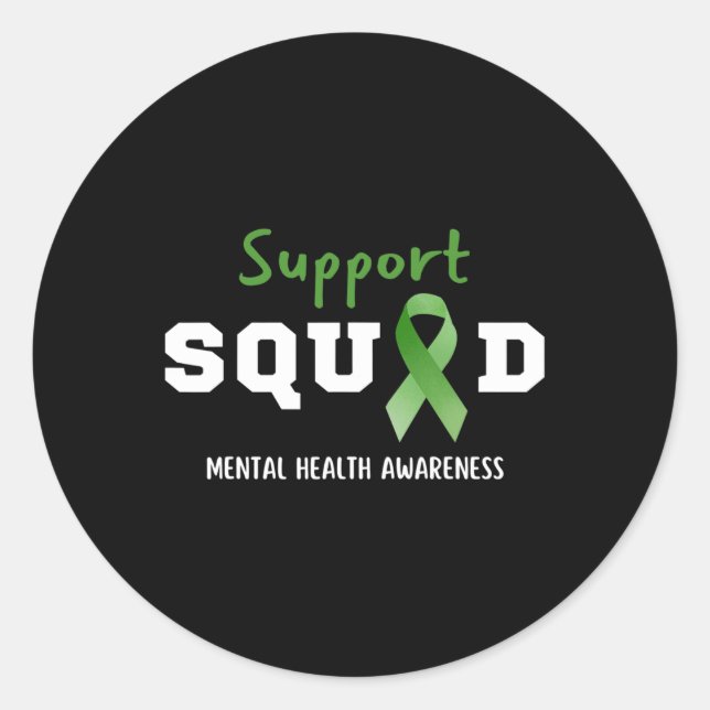 Sticker Rond Équipe Sensibilisation à la santé mentale Amusants (Devant)