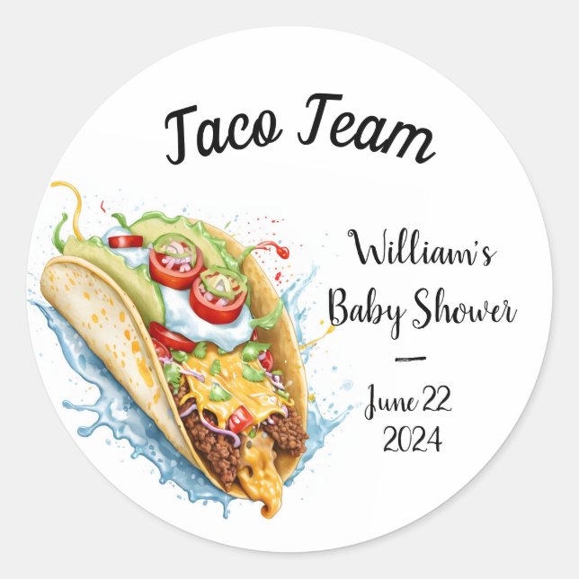 Sticker Rond Équipe Taco personnalisée (Devant)