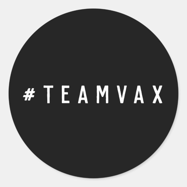 Sticker Rond Équipe Vax | Vaccination Pro Vaccine Black Covid-1 (Devant)