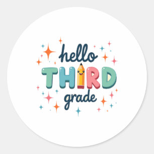 Sticker Rond Équipe Vêtements année scolaire de rentrée 3e anné