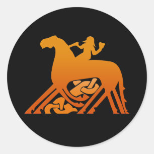 Sticker Rond Équitation d'Odin sur la mythologie de Sleipnir