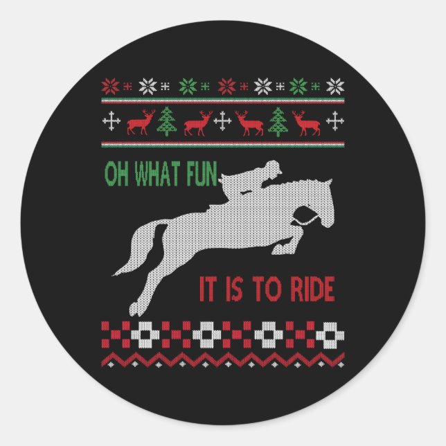 Sticker Rond Équitation Oh W Fun (Devant)
