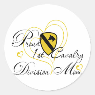 Sticker Rond Ęr coeur fier de maman de cavalerie