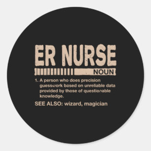 Sticker Rond Er Infirmière Définition Infirmière d'urgence Trau
