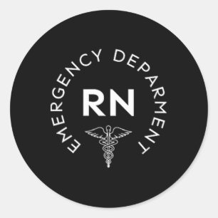 Sticker Rond Er Infirmière Service d'Urgence Infirmières Agréée