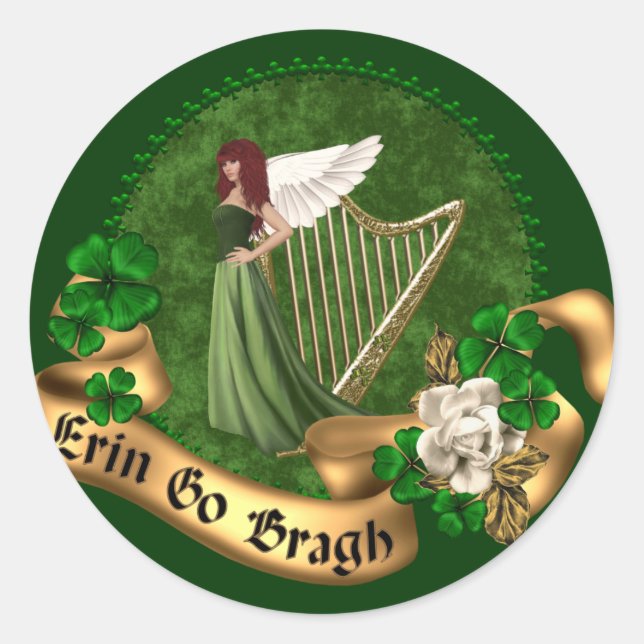 Sticker Rond Erin Go Bragh Irish (Devant)