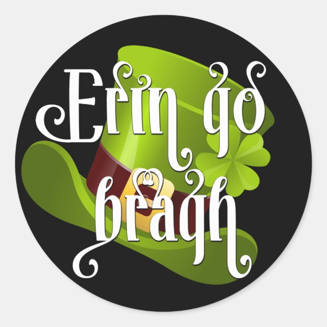 Sticker Rond Erin go Bragh St. Patrick's Day (Devant)