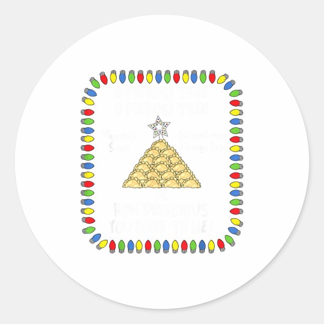 Sticker Rond Erogi Christmas Tree _ Lish Holiday Lights Funny F (Devant)
