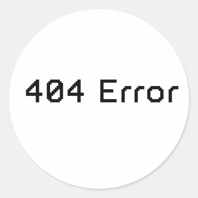 Sticker Rond Erreur 404 (Devant)