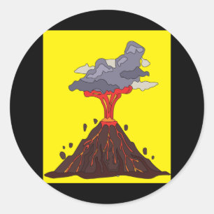 Sticker Rond Éruption volcanique Volcan Éruption volcanique Lav