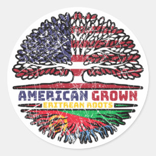 Sticker Rond Erythrée Ertrean US American USA United States