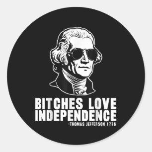 Sticker Rond Es Love Independence Thomas Jefferson Joyeux 4ème