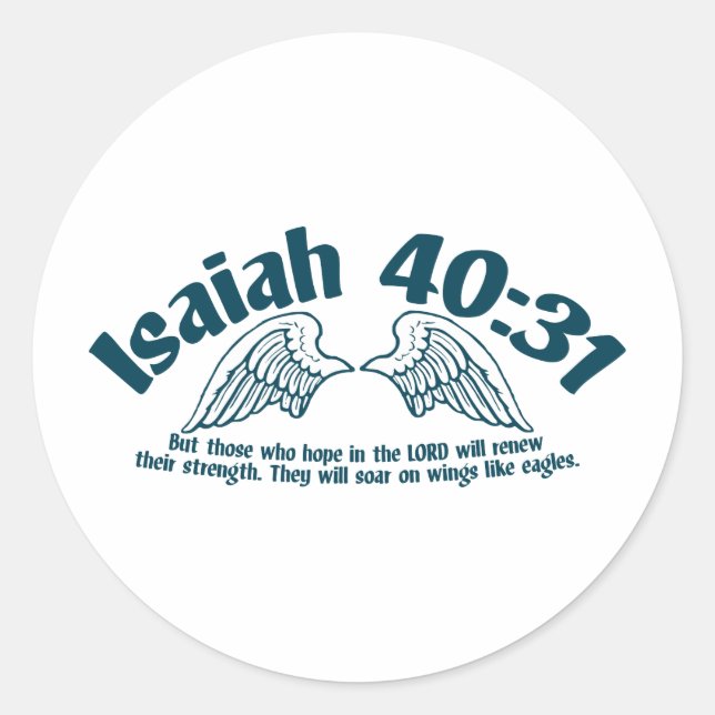 Sticker Rond Ésaïe 40:31 (Devant)
