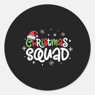 Sticker Rond Escadron de Noël Père Noël Famille Correspondant P
