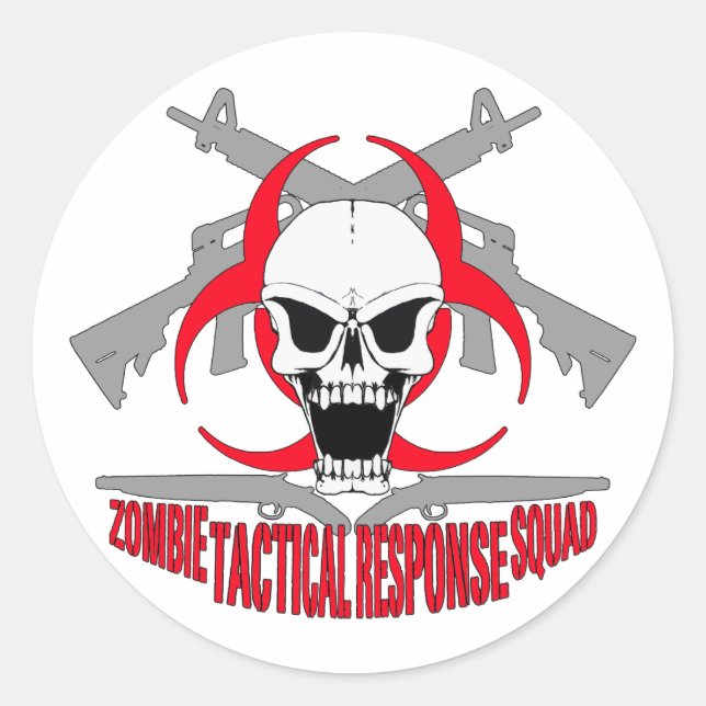 Sticker Rond escadron de réponse tactique zombie 2 (Devant)