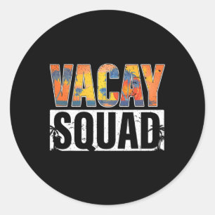 Sticker Rond Escadron Vacay Vacances d'été Famille Amis Voyage