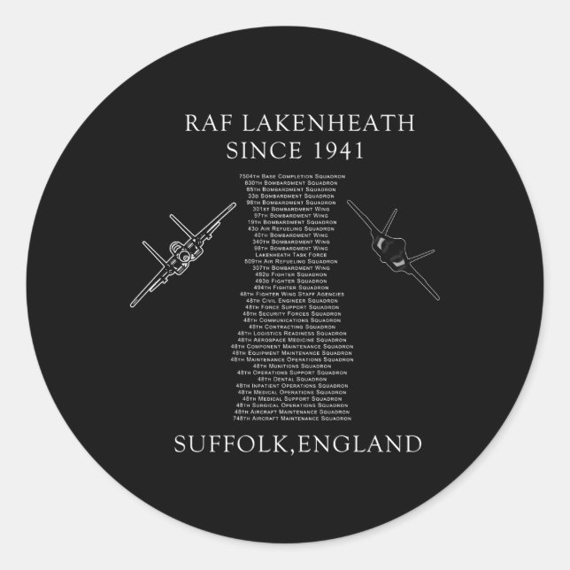 Sticker Rond Escadrons Raf Lakenheath (Devant)