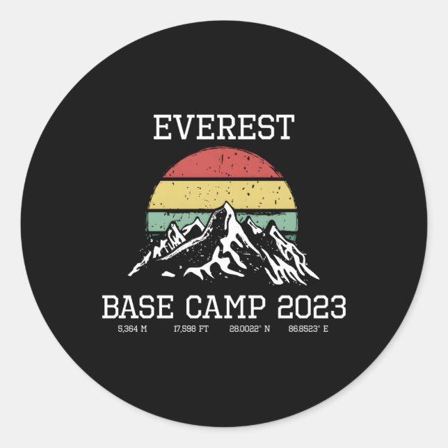 Sticker Rond Escalade Base Camp Mont Everest 2023 Randonnée Sud (Devant)