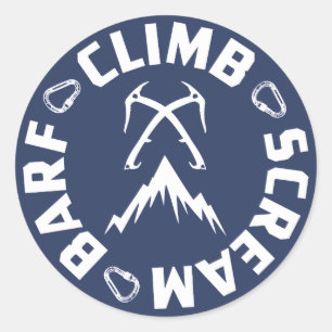 Sticker Rond Escalade De Glace Cri Et Barf