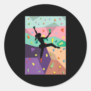 Sticker Rond Escalade murale Indoor Rock Climbers Action Sports