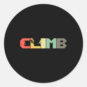 Sticker Rond Escalade Rétro - Grimpeur de Montagne Vintage grim