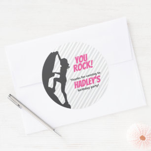 Sticker Rond Escalade rose Rock Anniversaire Escalade rocheus
