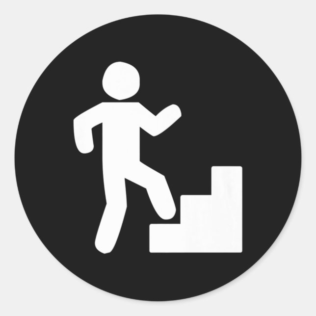 Sticker Rond Escalade Stairs Tribute Workout (Devant)