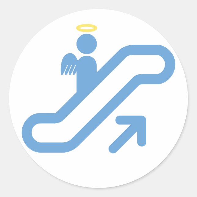Sticker Rond Escalator, pas d'escalier (Devant)