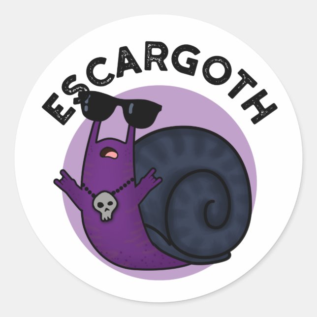 Sticker Rond Escar goth Funny Cool Goth Snail Pun (Devant)