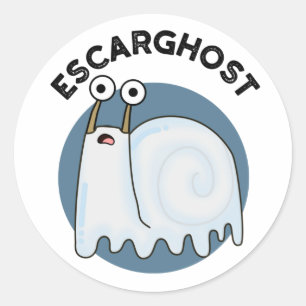 Sticker Rond Escarghost Amusant Français Ghost Snail Pun
