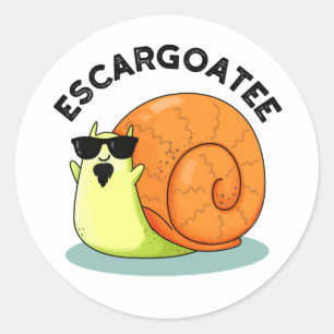 Sticker Rond Escargoatee Drôle Escargot Pun escargot