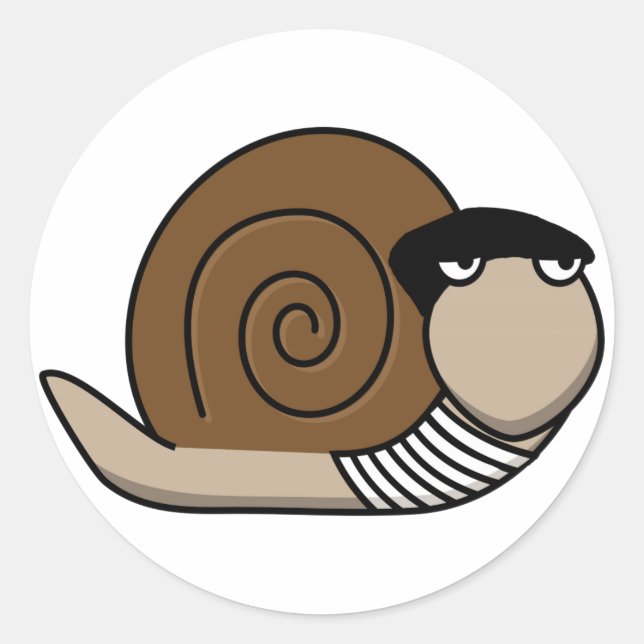 Sticker Rond Escargot - Escargot français (Devant)