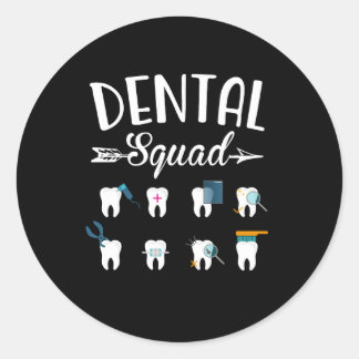 Sticker Rond Escouade dentaire Étudiant dentaire