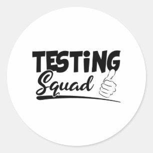Sticker Rond Escouade Drôle Examen Jour Cadeaux Pour Les Étudia